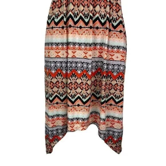 B&B BOUTIQUE WOMEN'S STRAPLESS ELASTIC TOP FLOWY AZTEC PRINT‎ DRESS MEDIUM-EUC - Picture 5 of 7